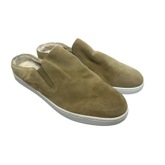 Vince Garvey II Lamb Fur Shearling Mules Slip-On Sneaker Tan Taupe Size 8.5 - Picture 1 of 6